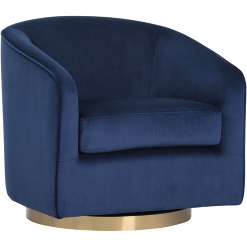 Hazel Gold / Navy Blue Sky Swivel Lounge Chair, Swivel